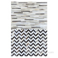 Grey real leather cowhide patchwork carpet